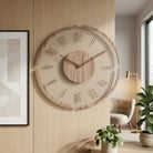 Wooden Wall Clock with Silent Quartz Mechanism and Scandinavian Style