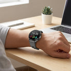 Health Monitoring Smartwatch with ECG and Glucose Tracking Display - black