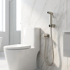 Bidet Sprayer for Toilet with Stainless Steel Wall Holder - silver