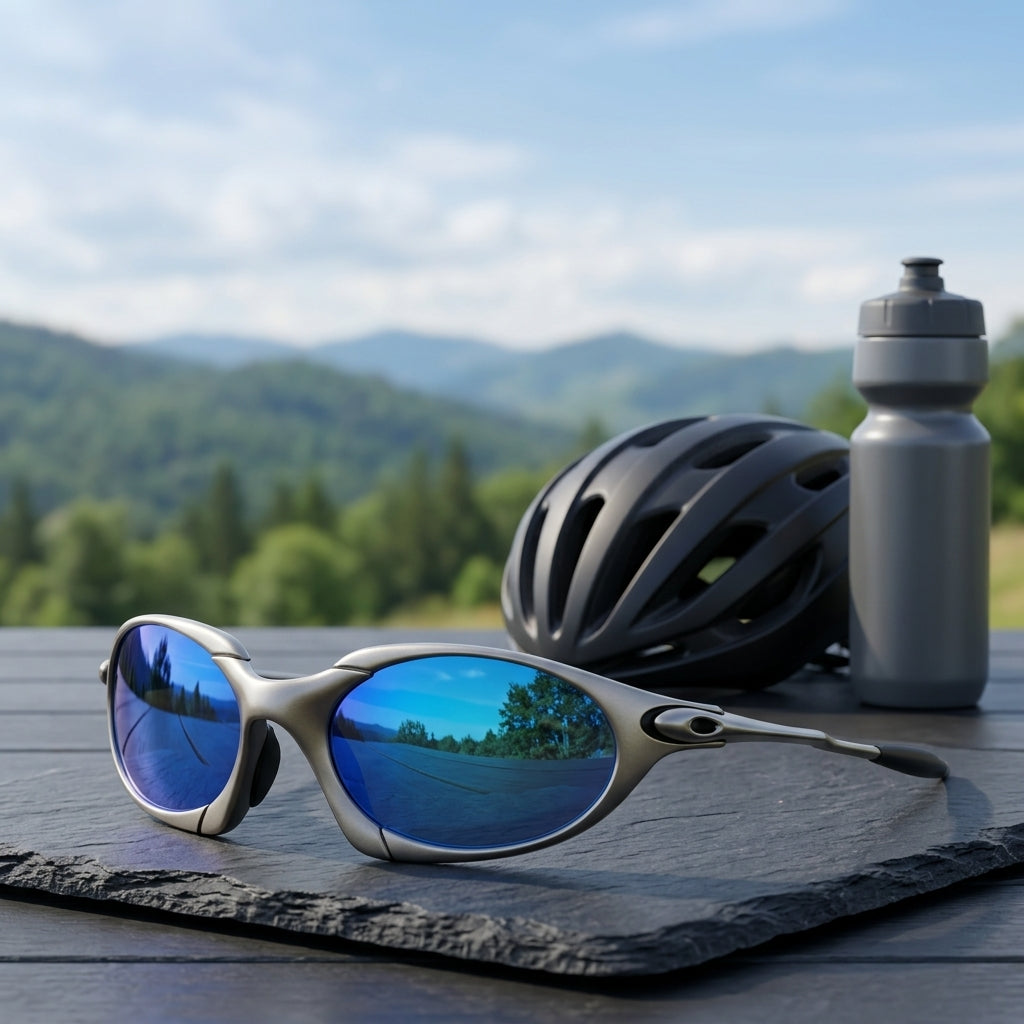 Sport Sunglasses for Men with Polarised Lenses and UV Protection - blue