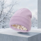 Winter Hat with Silk Lining for Cold Weather - purple