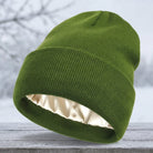 Winter Hat with Silk Lining for Cold Weather - green
