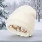 Winter Hat with Silk Lining for Cold Weather - white
