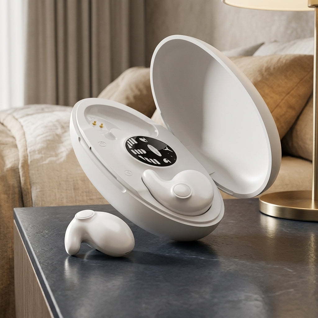 Bluetooth Sleep Headphones with Noise Cancelling and Invisible Fit - white