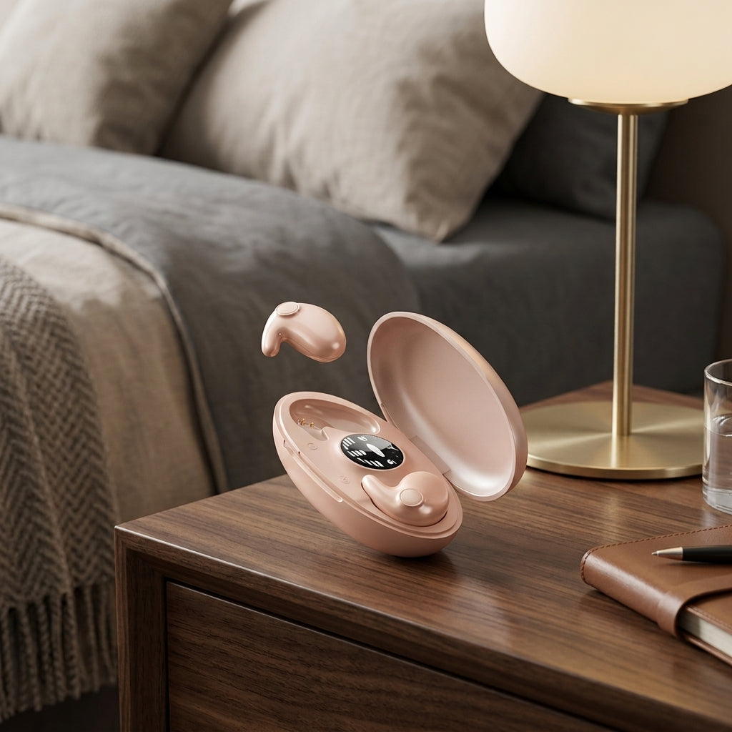 Bluetooth Sleep Headphones with Noise Cancelling and Invisible Fit - pink