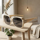 Clip On Sunglasses for Prescription Glasses with UV400 Lenses - beige / pro