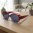 Clip On Sunglasses for Prescription Glasses with UV400 Lenses - red / pro
