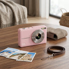 Vintage digital camera with compact design and HD photos - pink