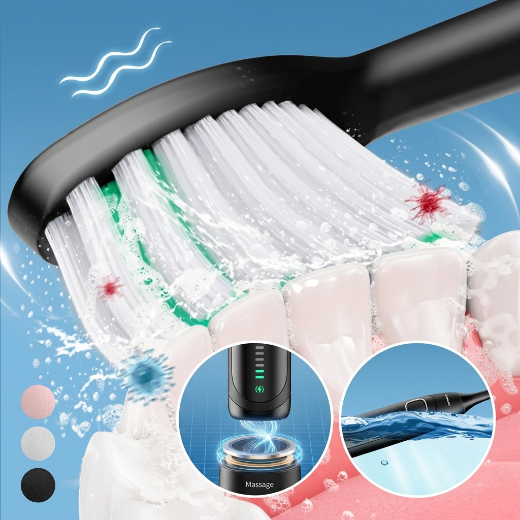 Sonic toothbrush with multiple modes and long battery life