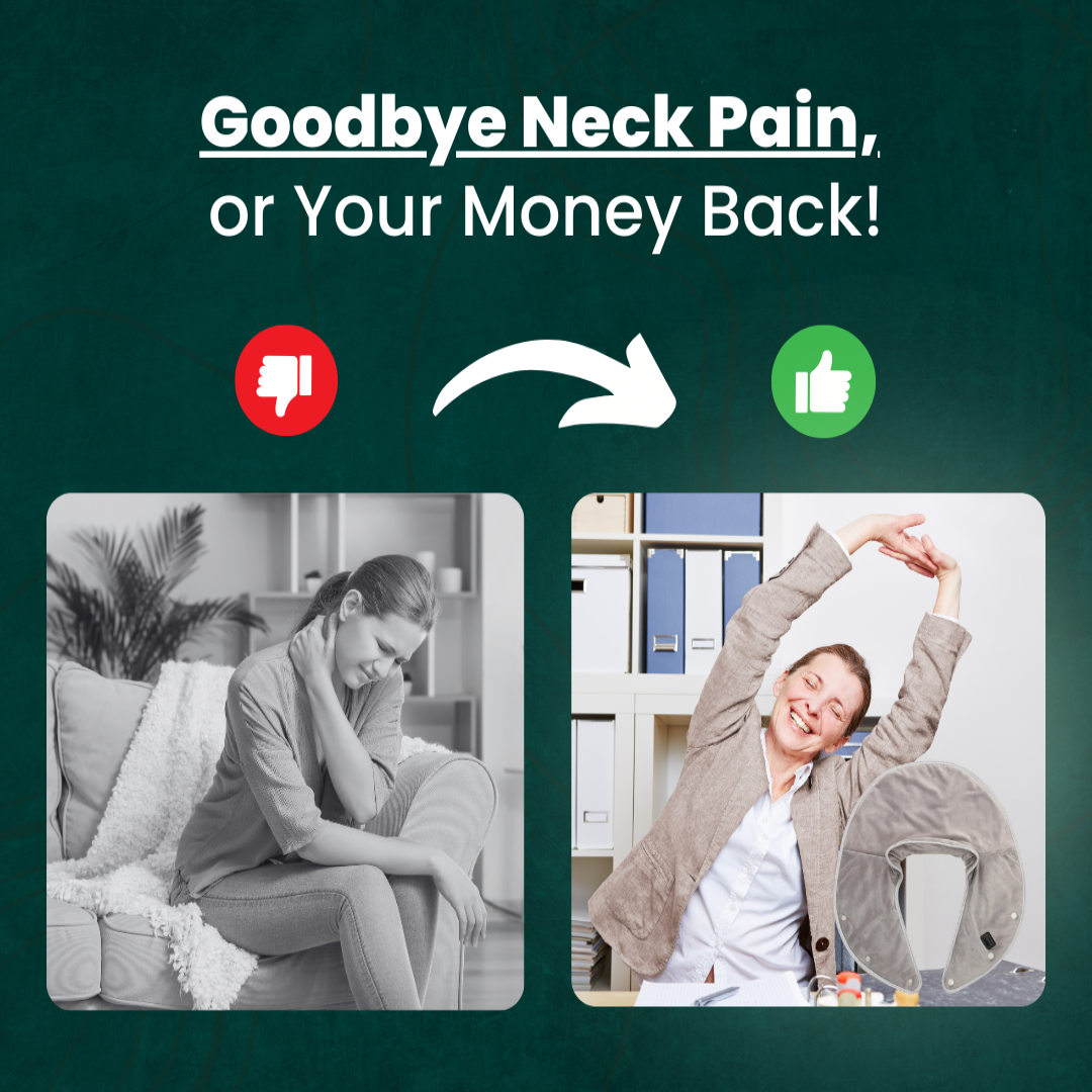 Neck massager with adjustable heat and USB charging