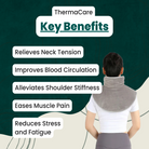 Neck massager with adjustable heat and USB charging