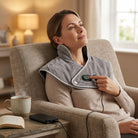Neck massager with adjustable heat and USB charging