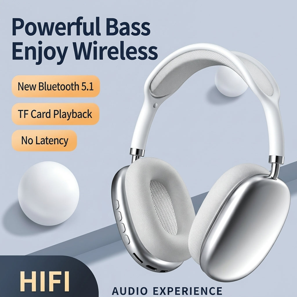 Wireless headphones with ANC and deep bass