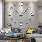 Oversized wall clock with large numbers and silent quartz movement