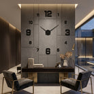 Oversized wall clock with large numbers and silent quartz movement