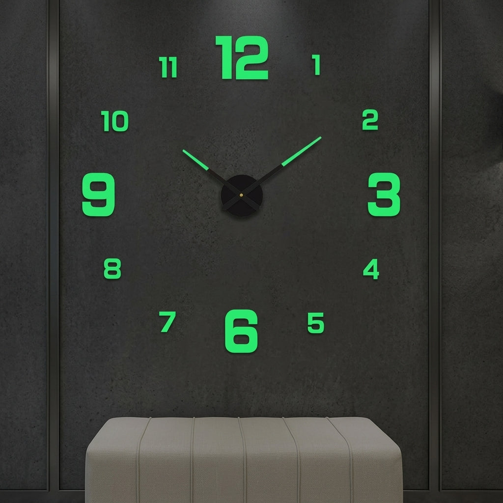 Oversized wall clock with large numbers and silent quartz movement