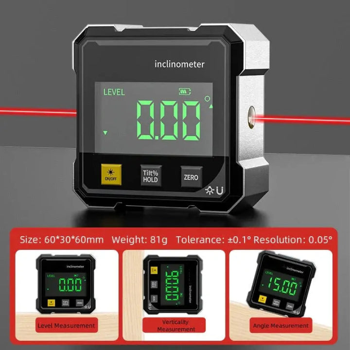 Angle finder with magnetic mount and aluminium alloy construction