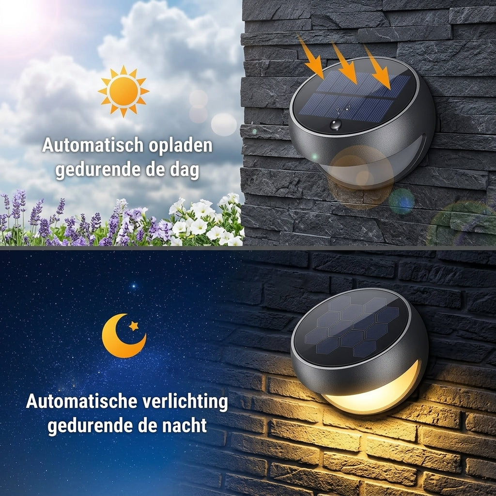 Solar LED wall lights with automatic on off sensor