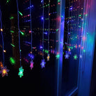 LED curtain lights with snowflake design for festive decor
