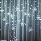 LED curtain lights with snowflake design for festive decor