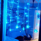 LED curtain lights with snowflake design for festive decor