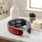 Neck and shoulder massager with TENS pulse and heat - red