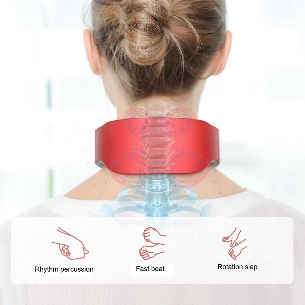 Neck and shoulder massager with TENS pulse and heat