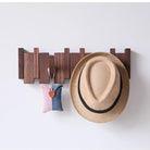 Wall mounted coat rack with hooks and solid wood