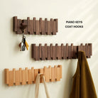 Wall mounted coat rack with hooks and solid wood