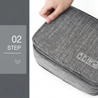 Travel toiletry bag with hanging hook and mesh pockets