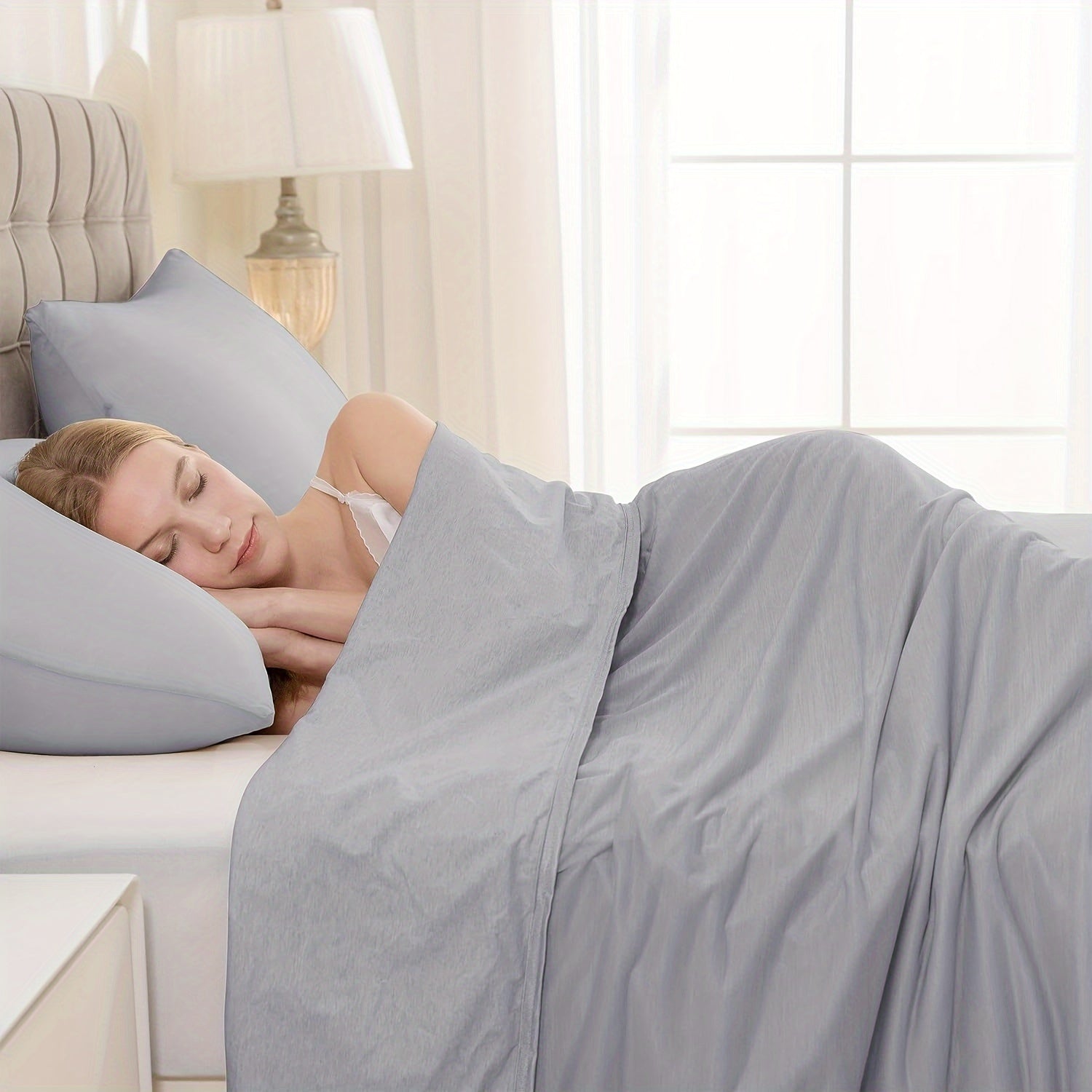 Cooling blanket with temperature regulating material - dark gray