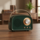 Vintage style Bluetooth speaker with wireless connectivity - dark green