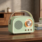 Vintage style Bluetooth speaker with wireless connectivity - light green