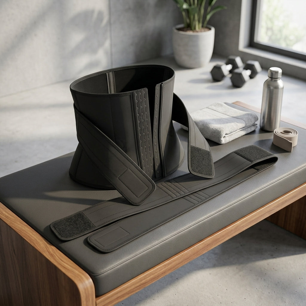 Neoprene waist trainer belt with adjustable compression straps