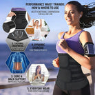 Neoprene waist trainer belt with adjustable compression straps