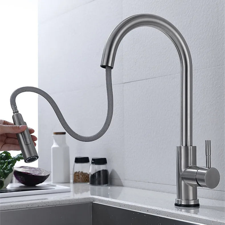 Sensor kitchen faucet with pull out sprayer
