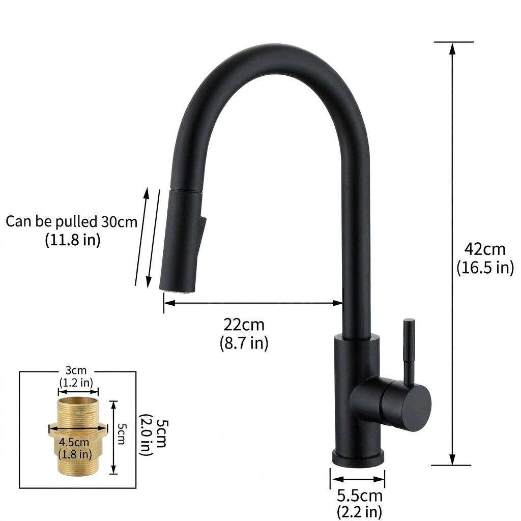 Sensor kitchen faucet with pull out sprayer