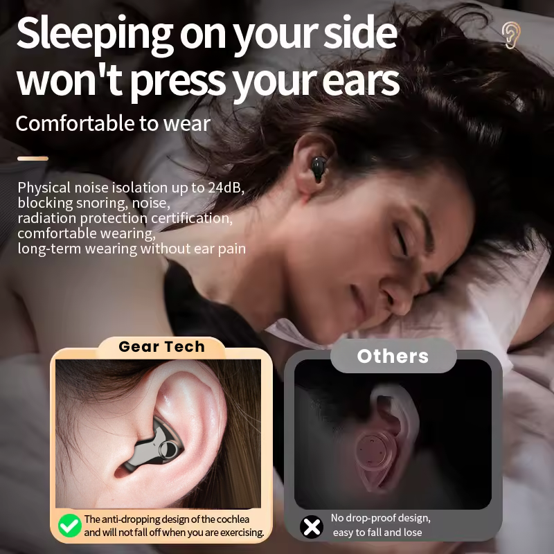 Invisible wireless sleep earbuds with Bluetooth 5.3 connectivity