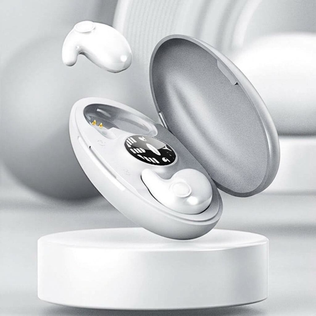 Invisible wireless sleep earbuds with Bluetooth 5.3 connectivity - white