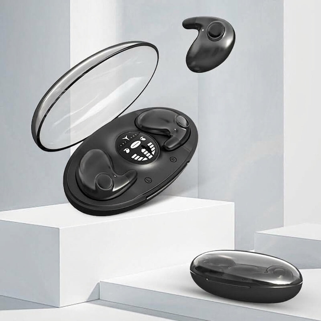 Invisible wireless sleep earbuds with Bluetooth 5.3 connectivity - black