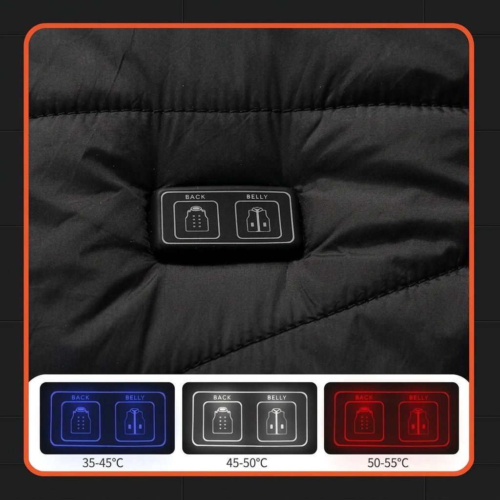Heated vest with carbon fibre wire and 5000mAh battery