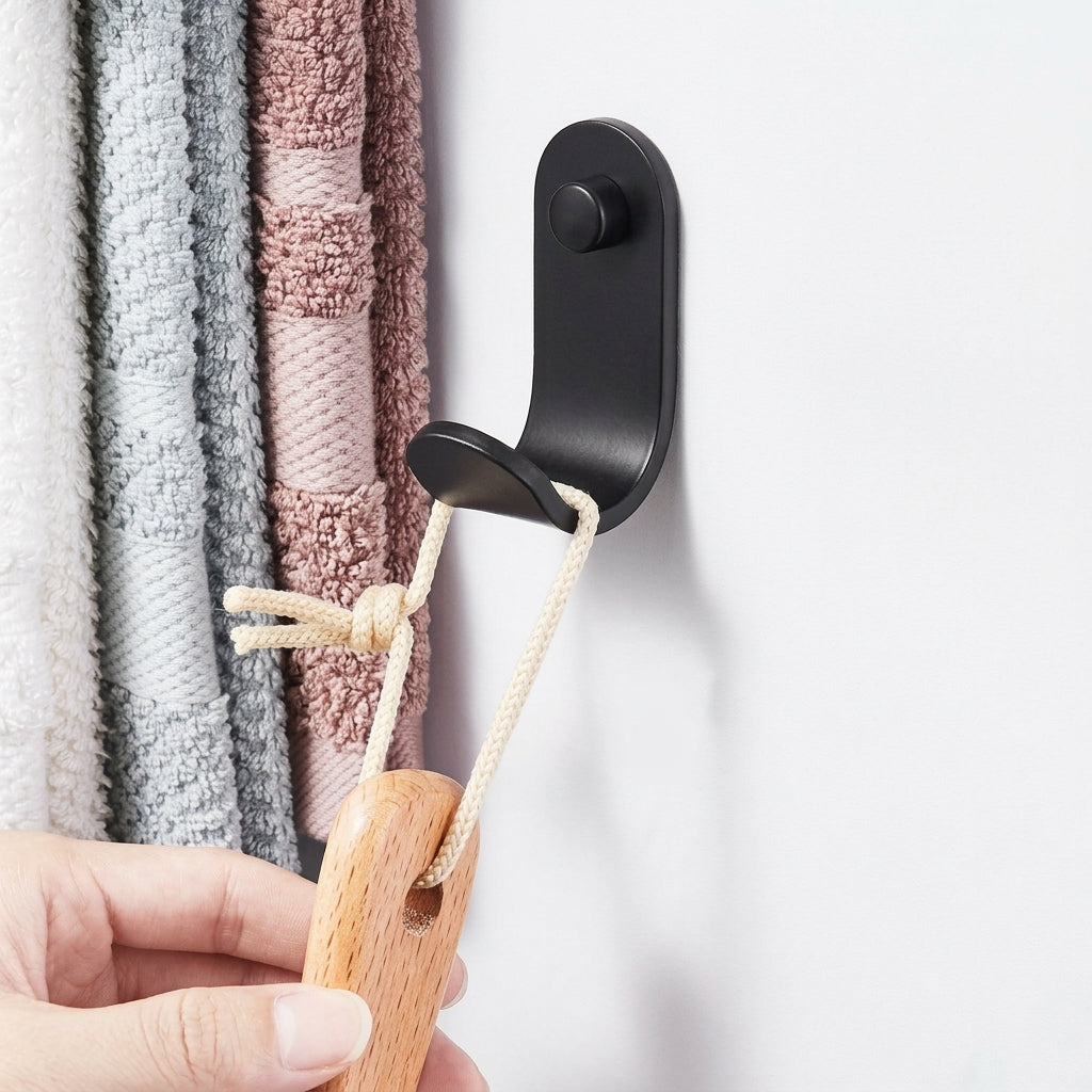 Wall mounted towel rack with five rotating arms