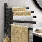 Wall mounted towel rack with five rotating arms