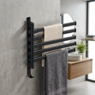 Wall mounted towel rack with five rotating arms