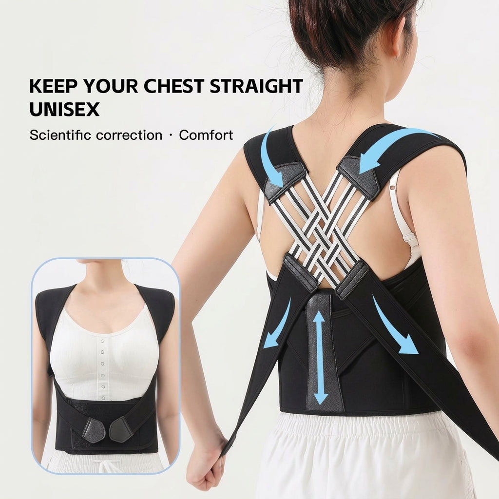 Posture corrector with cross strap design for shoulders
