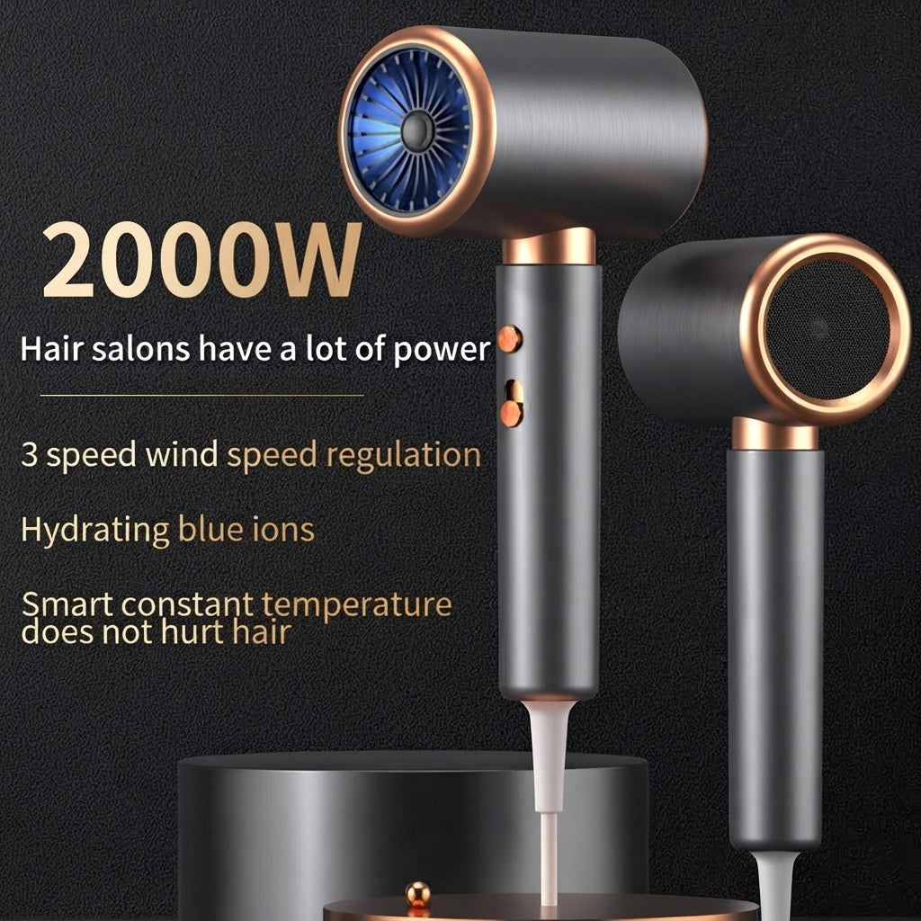 Ionic hair dryer with frizz control for smooth hair