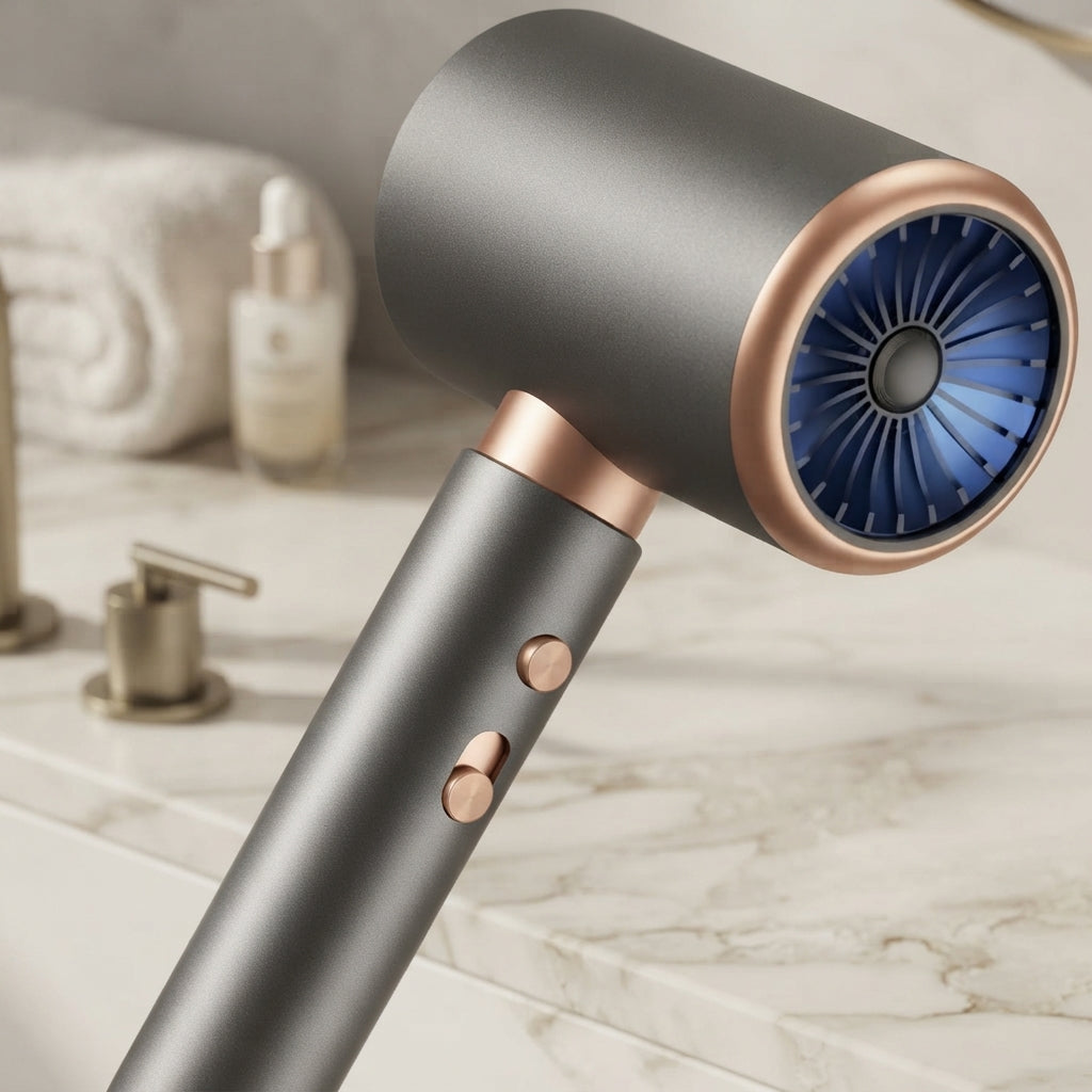 Ionic hair dryer with frizz control for smooth hair - black
