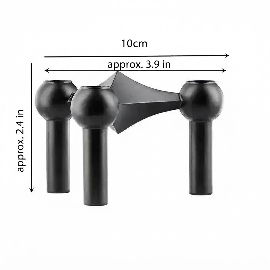 Metal candle holder with modular construction and steel body