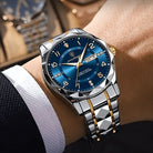 Titanium watch with analogue digital display and scratch resistant glass