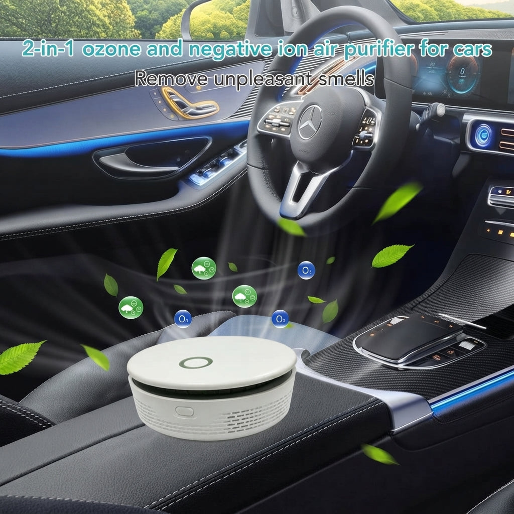 Cordless air purifier with ozone technology for odour removal